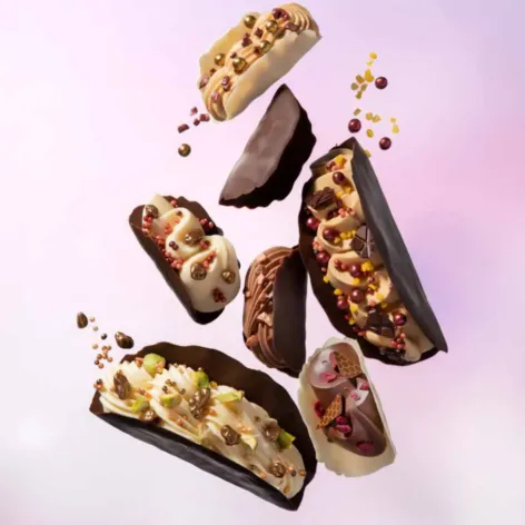 Dark Choc Crispearls Sparkling Gold